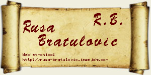 Rusa Bratulović vizit kartica